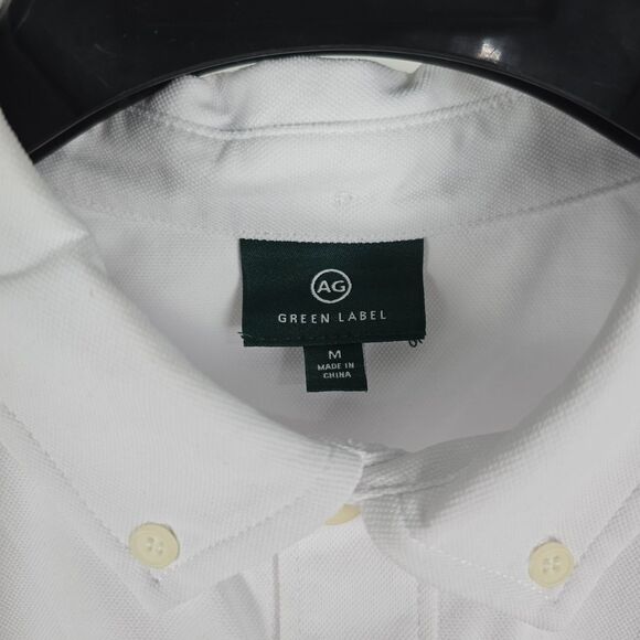 AG Green Label Men’s Oxford Button-Down Shirt White Size M Long Sleeve Casual - Picture 5 of 11